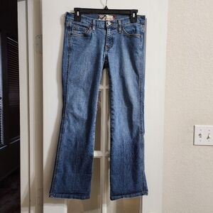 Roxy Jeans Womens Size 3 Low Rise Bootcut Stretch Denim Medium Wash 26.5” Inseam